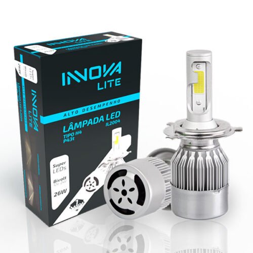 LAMPADA FAROL LED H4 BRANCO 12/24V  BIVOLT PRAD